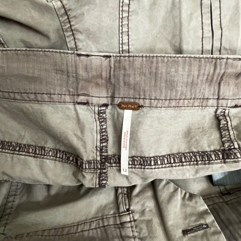 Free People The Thing Is Low-Rise Utility Pants Size 12 Wild Truffle Gray/Green - Picture 8 of 11